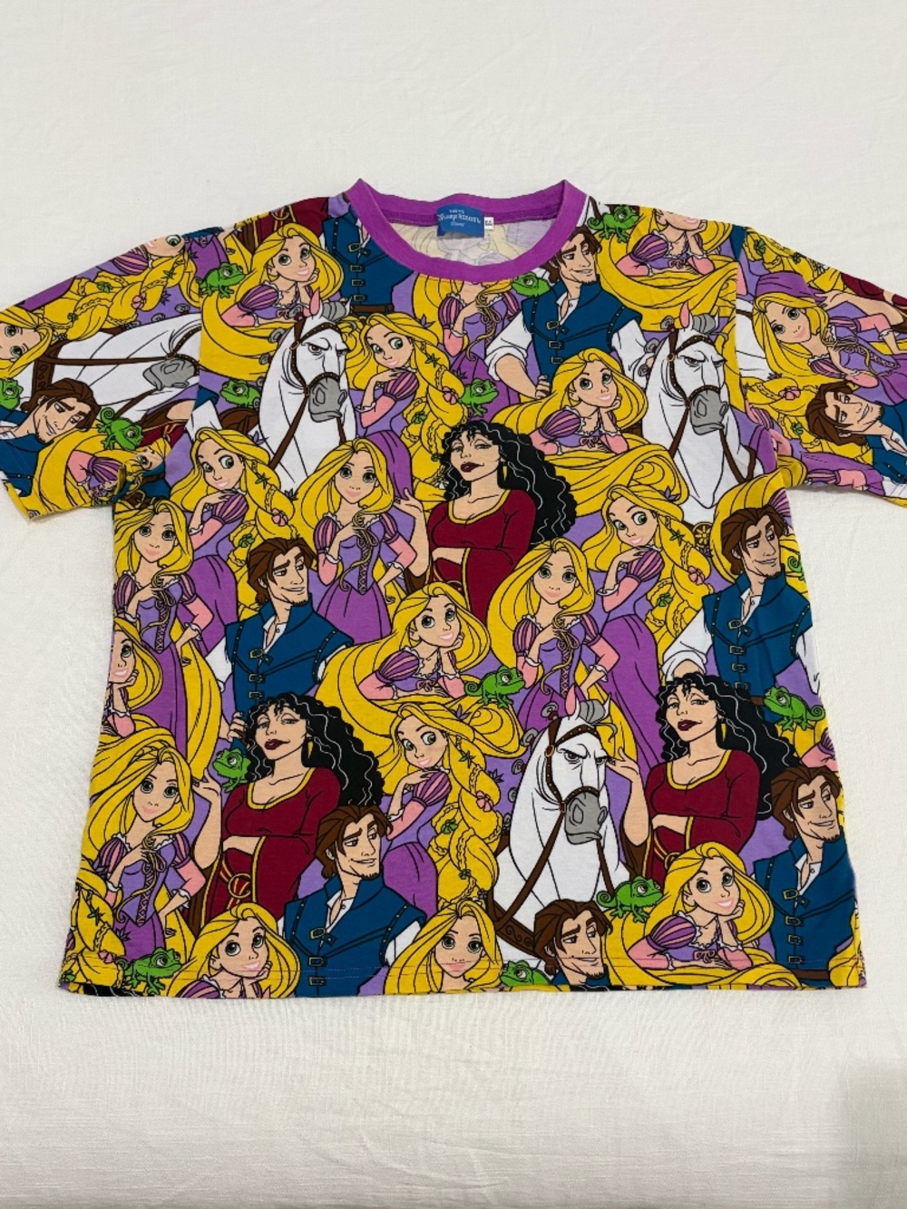 Tokyo Disney Resort Tangled All-Over Print T-Shirt Size LL